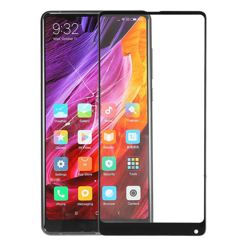 Front Screen Outer Glass Lens for Xiaomi Mi Mix2(Black)