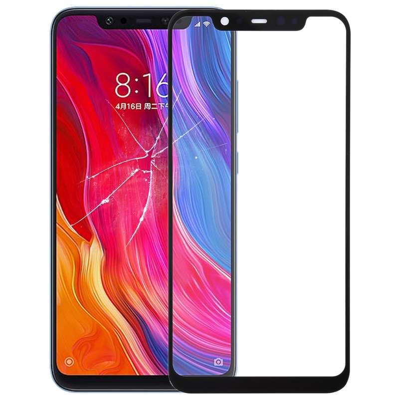 Front Screen Outer Glass Lens for Xiaomi Mi 8(Black)
