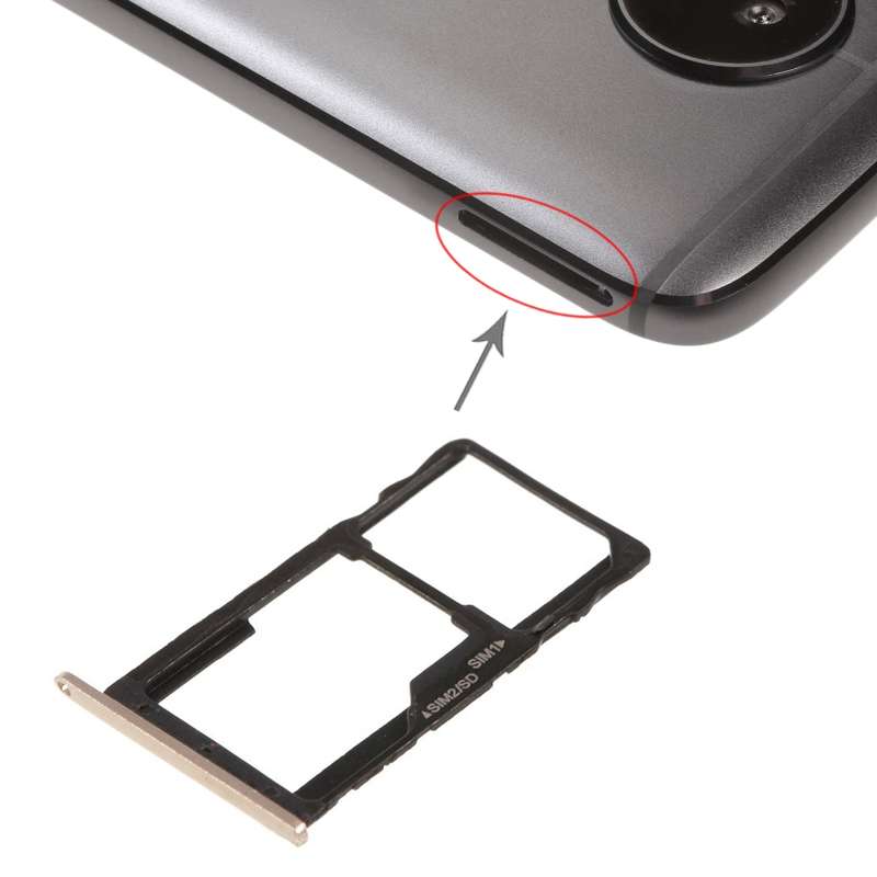 SIM Card Tray + SIM Card Tray / Micro SD Card Tray for Motorola Moto G5S(Black)