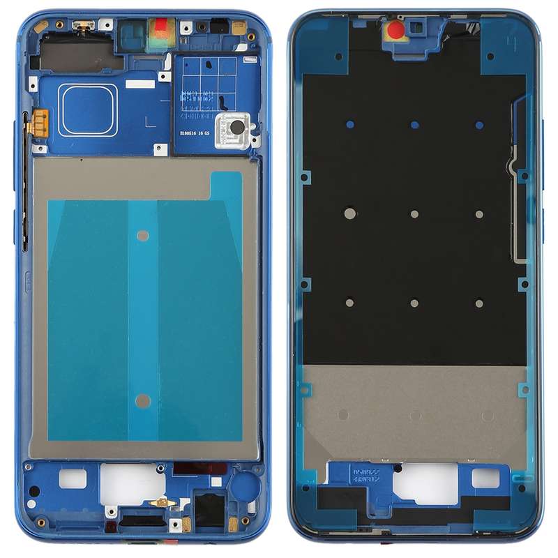 Front Housing LCD Frame Bezel Plate with Side Keys for Huawei Honor 10(Blue)