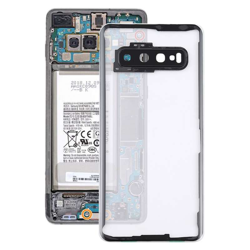 For Samsung Galaxy S10 G973F/DS G973U G973 SM-G973 Transparent Battery Back Cover with Camera Lens C