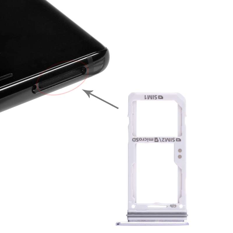 For Galaxy Note 8 2 SIM Card Tray / Micro SD Card Tray (Grey)