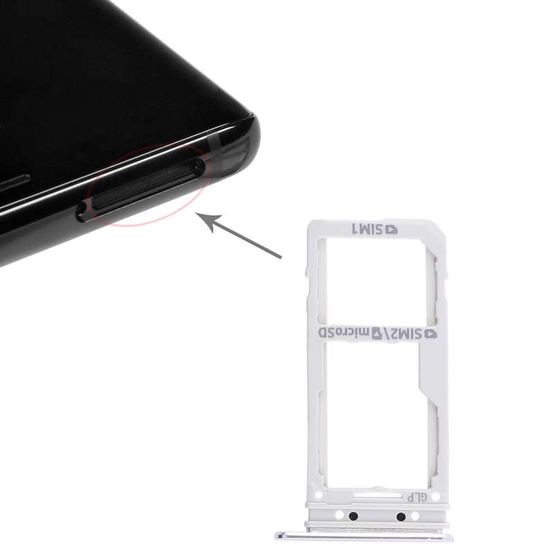 For Galaxy Note 8 2 SIM Card Tray / Micro SD Card Tray (Grey)
