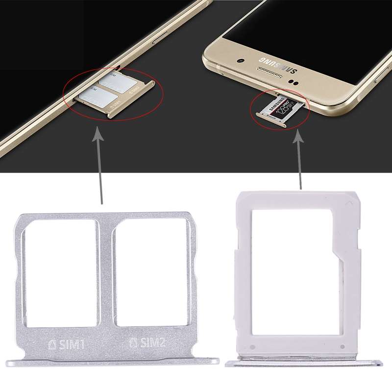 For Galaxy A9100 / A9 (2016) 2 SIM Card Tray + Micro SD Card Tray (Gold)