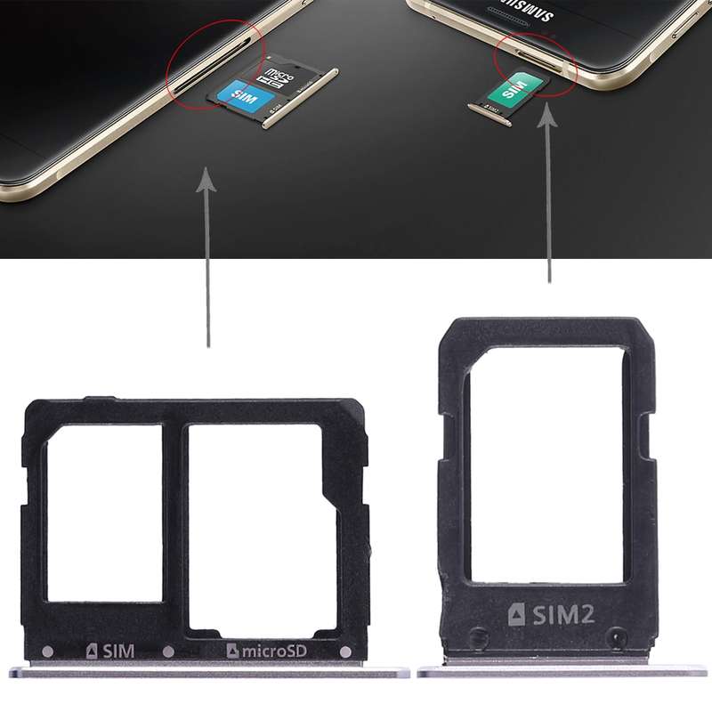 For Galaxy A5108 / A7108 2 SIM Card Tray + Micro SD Card Tray (Grey)