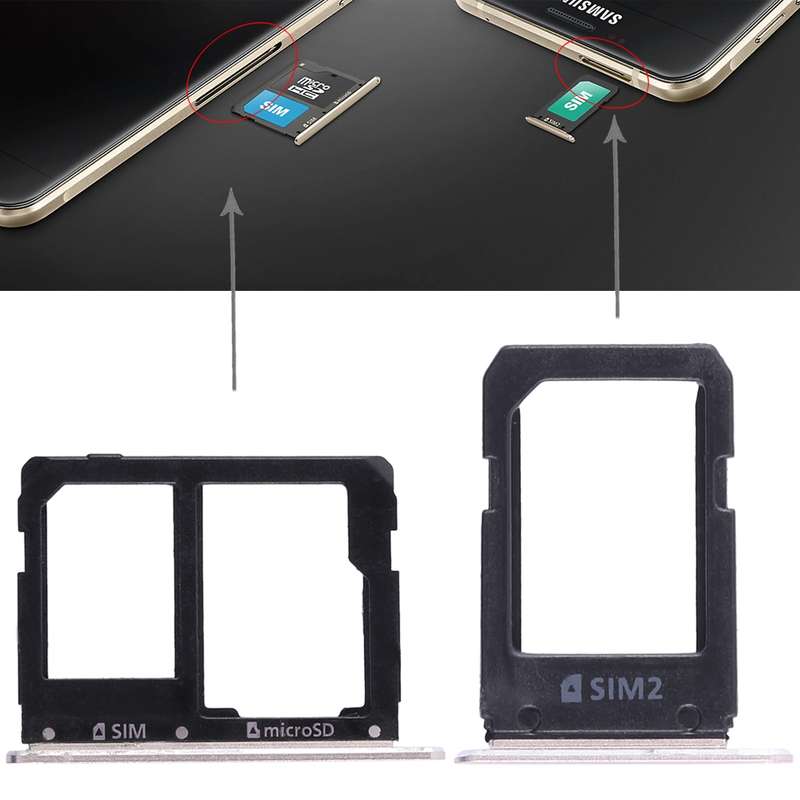 For Galaxy A5108 / A7108 2 SIM Card Tray + Micro SD Card Tray (Grey)
