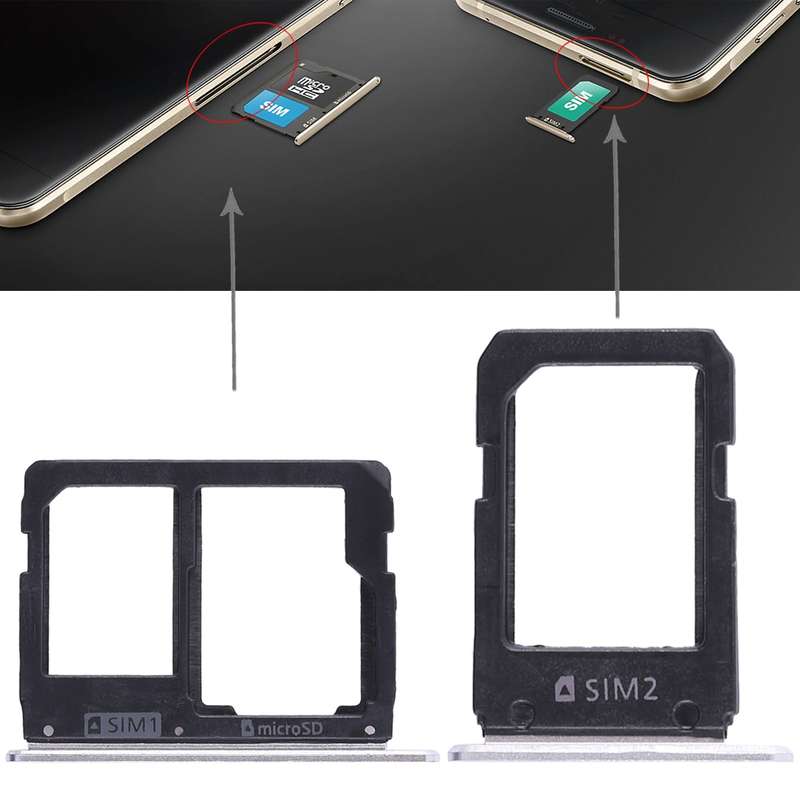 For Galaxy A5108 / A7108 2 SIM Card Tray + Micro SD Card Tray (Grey)