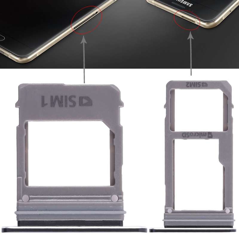 For Galaxy A520 / A720 2 SIM Card Tray + Micro SD Card Tray (Gold)