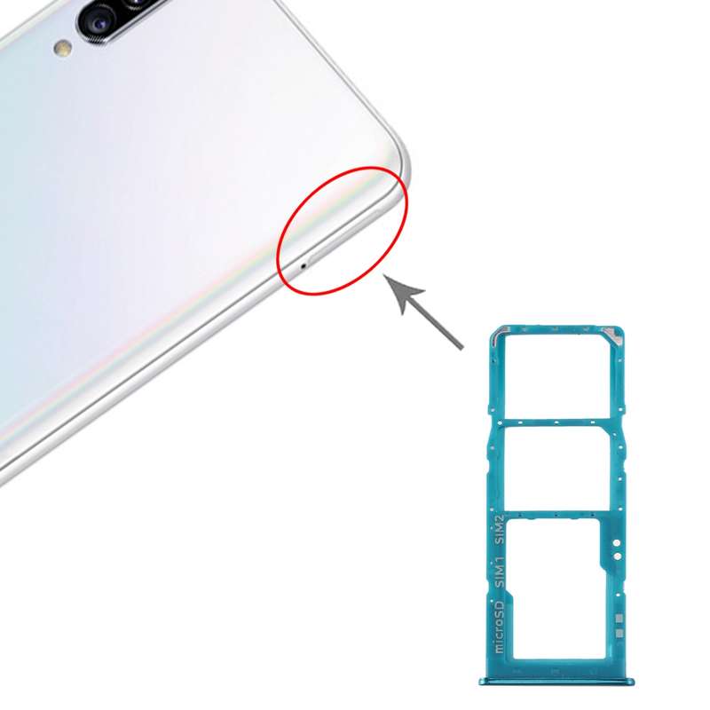 For Samsung Galaxy A30s SIM Card Tray + SIM Card Tray + Micro SD Card Tray (Black)