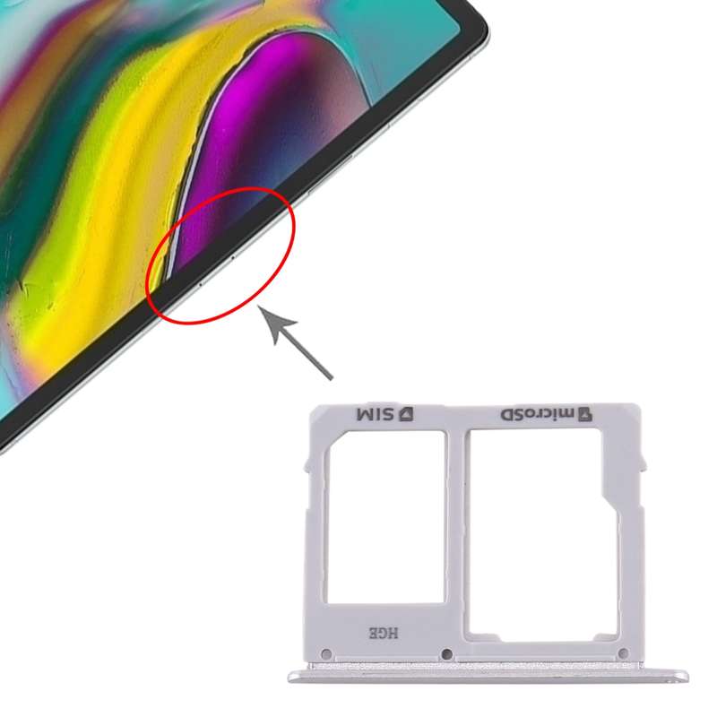 For Samsung Galaxy Tab S5e SM-T725 SIM Card Tray + Micro SD Card Tray (Black)