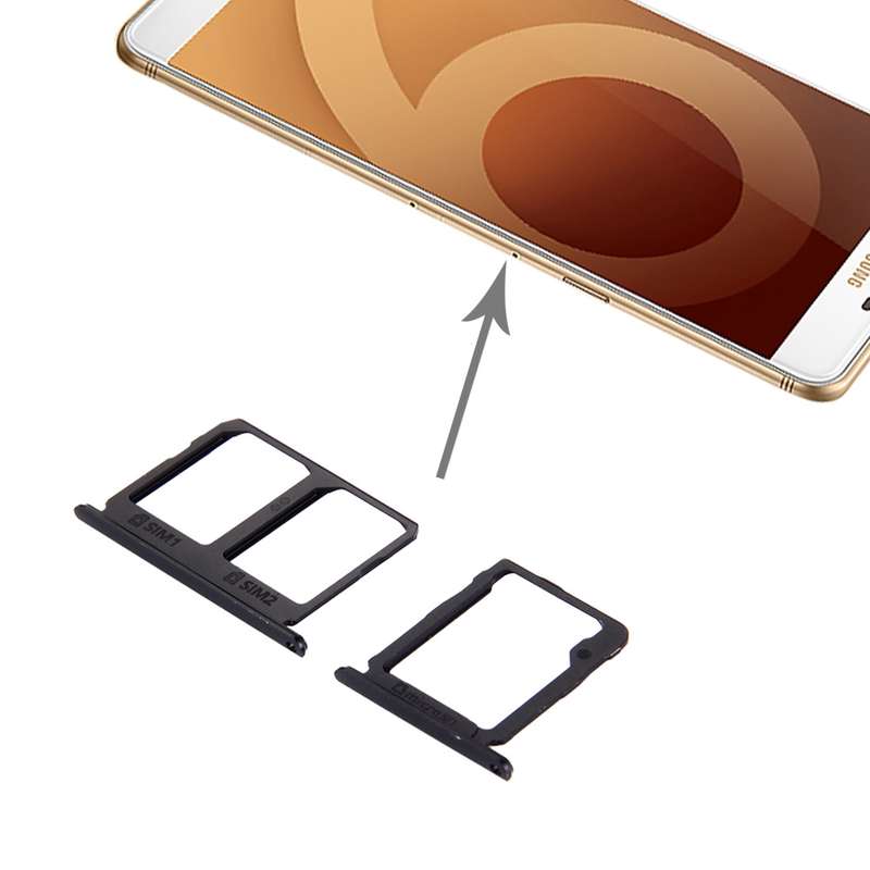 For Galaxy C9 Pro / C9000 SIM Card Tray + Micro SD Card Tray (Rose Gold)