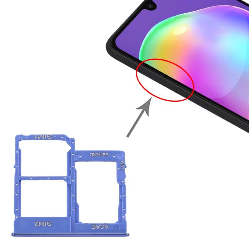 For Samsung Galaxy A315 / A31 SIM Card Tray + SIM Card Tray + Micro SD Card Tray (Black)