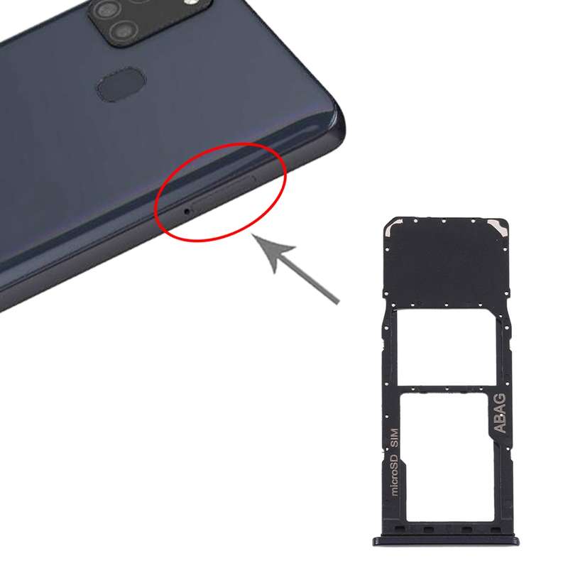 For Samsung Galaxy A21s SIM Card Tray + Micro SD Card Tray (White)