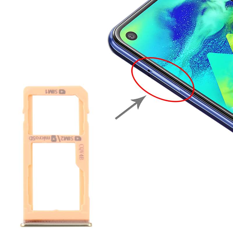 For Samsung Galaxy M40 SM-M405 SIM Card Tray + SIM Card Tray / Micro SD Card Tray (Orange)