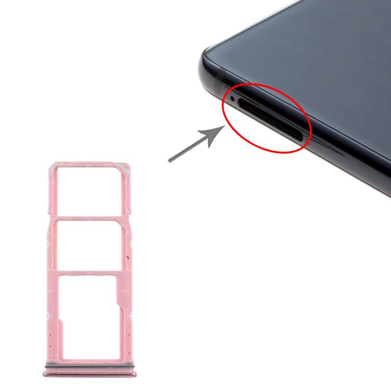 For Samsung Galaxy A9 (2018) SM-A920 SIM Card Tray + SIM Card Tray + Micro SD Card Tray (Pink)