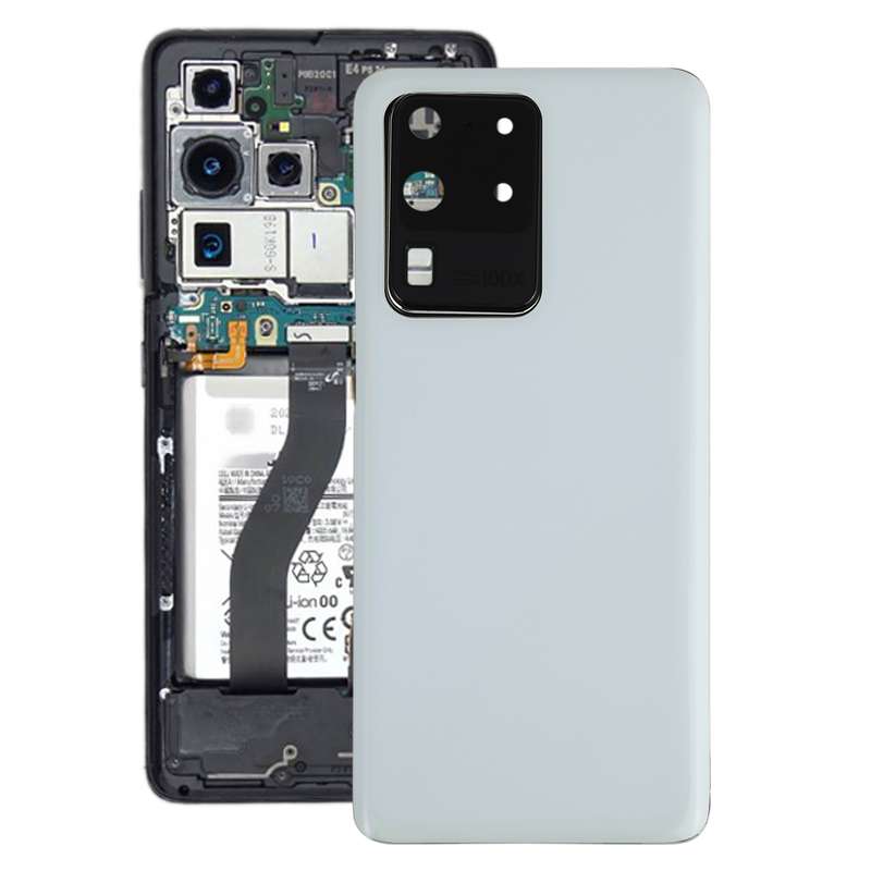 For Samsung Galaxy S20 Ultra Battery Back Cover with Camera Lens Cover (Black)