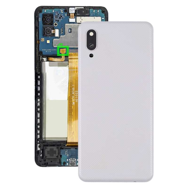 For Samsung Galaxy A02 Battery Back Cover with Camera Lens Cover (Black)