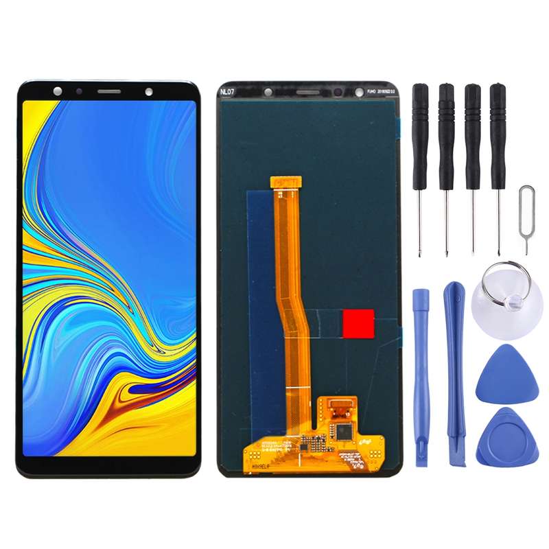 Original Super AMOLED LCD Screen for Galaxy A7 (2018), A750F / DS With Digitizer Full Assembly (Blac