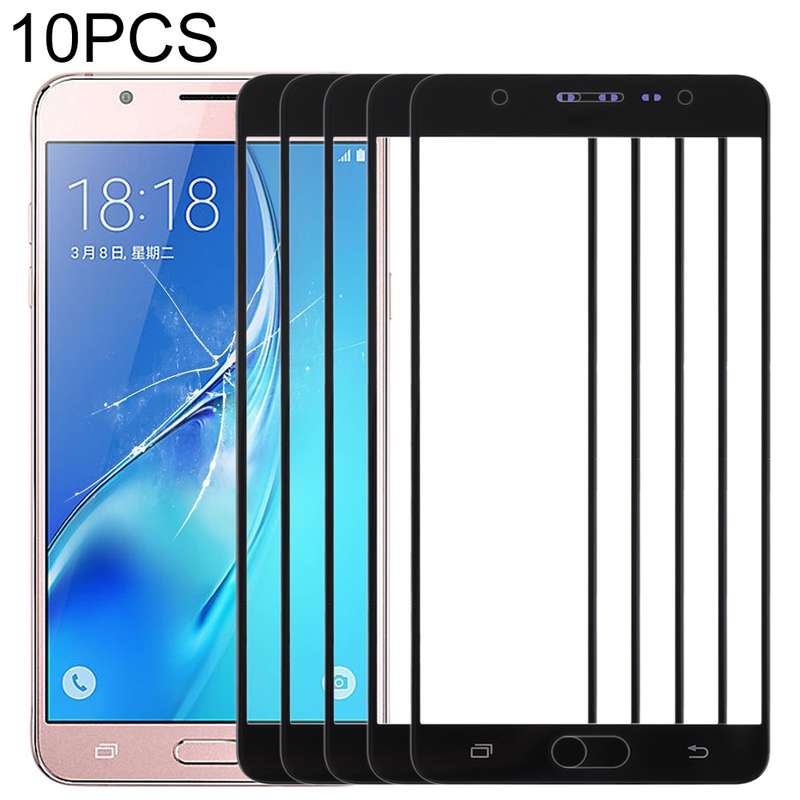 For Samsung Galaxy J7 Max 10pcs Front Screen Outer Glass Lens (Gold)
