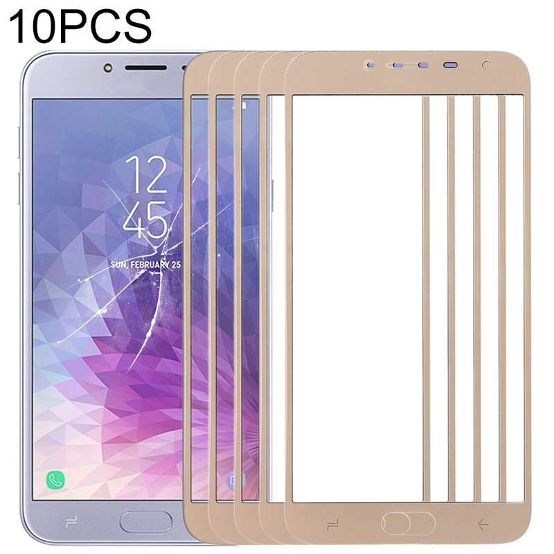 For Samsung Galaxy J4 (2018) 10pcs Front Screen Outer Glass Lens (Gold)
