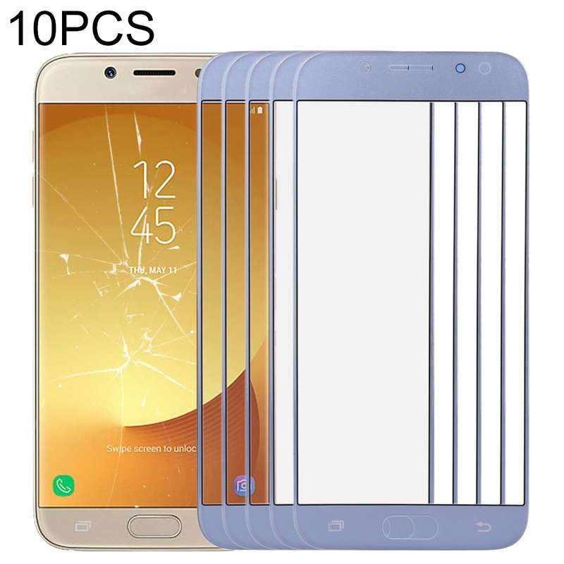 For Samsung Galaxy J7 (2017) / J730 10pcs Front Screen Outer Glass Lens (Rose Gold)