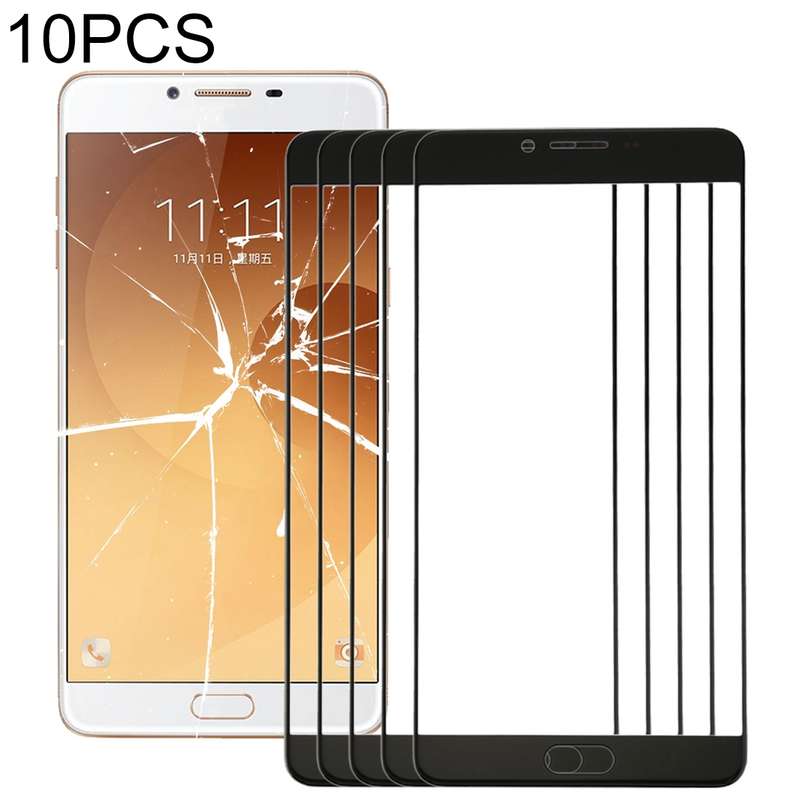 For Samsung Galaxy C9 Pro / C900 10pcs Front Screen Outer Glass Lens (White)