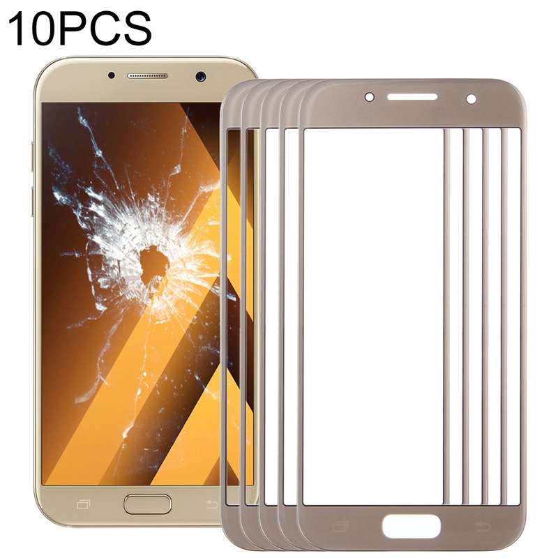 For Samsung Galaxy A7 (2017) / A720 10pcs Front Screen Outer Glass Lens (Black)