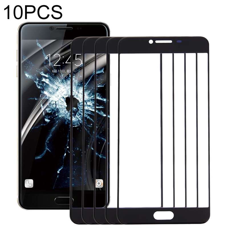 For Samsung Galaxy C5 10pcs Front Screen Outer Glass Lens (White)