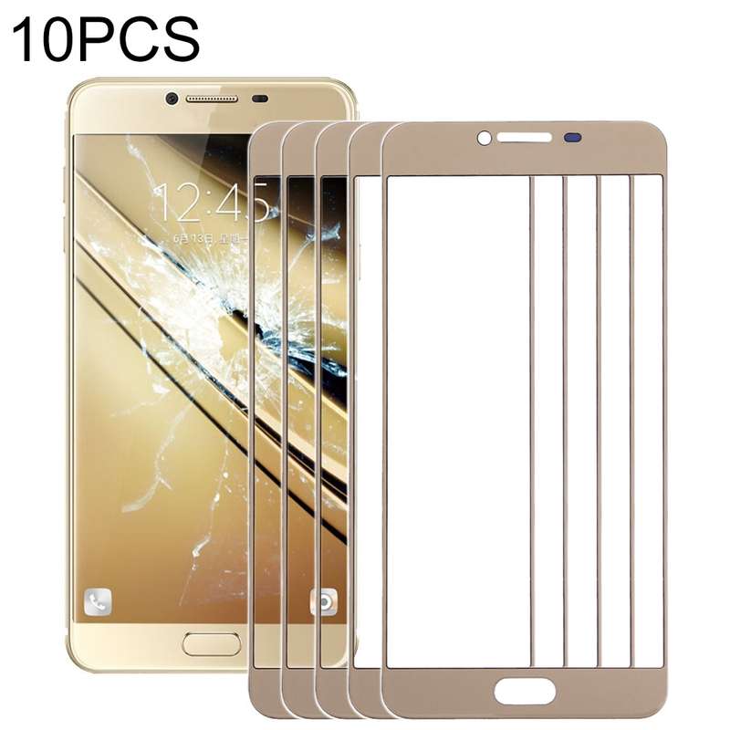 For Samsung Galaxy C5 10pcs Front Screen Outer Glass Lens (White)