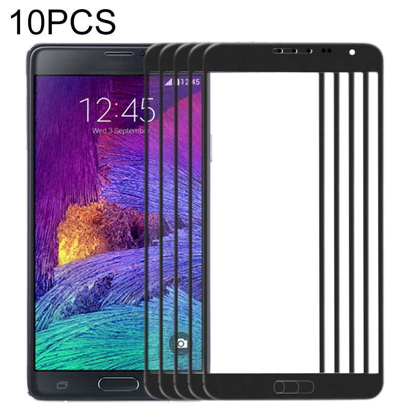 For Samsung Galaxy Note 4 / N910 10pcs Front Screen Outer Glass Lens (Black)