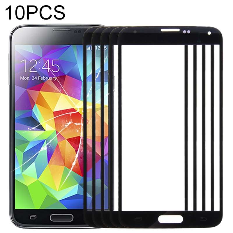 For Samsung Galaxy S5 / G900 10pcs Front Screen Outer Glass Lens (Dark Blue)