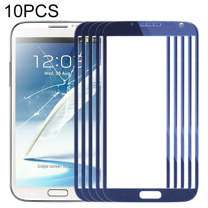For Samsung Galaxy Note II / N7100 10pcs Front Screen Outer Glass Lens (Black)