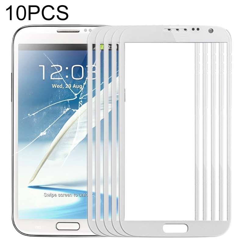 For Samsung Galaxy Note II / N7100 10pcs Front Screen Outer Glass Lens (Black)