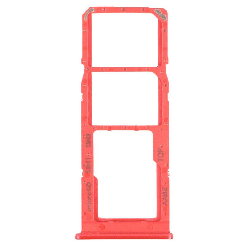 For Samsung Galaxy A12 SM-A125 SIM Card Tray + SIM Card Tray + Micro SD Card Tray (Red)