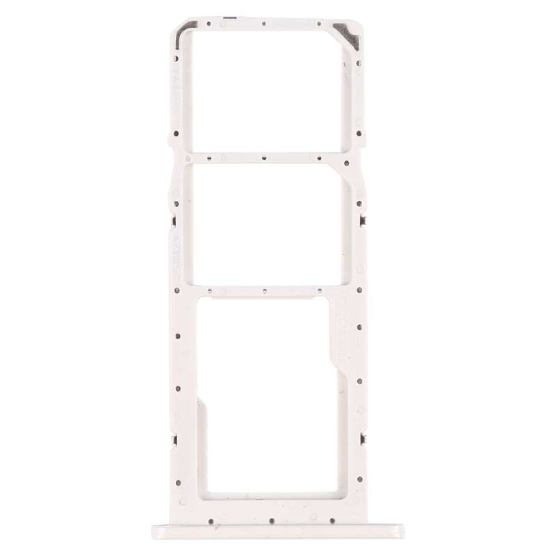 For Samsung Galaxy A02s SM-A025 SIM Card Tray + SIM Card Tray + Micro SD Card Tray (White)