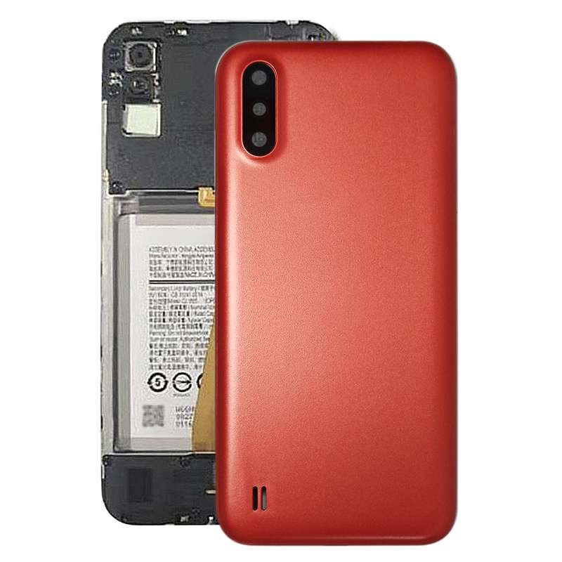 For Samsung Galaxy A01 SM-015F Battery Back Cover With Camera Lens (Blue)