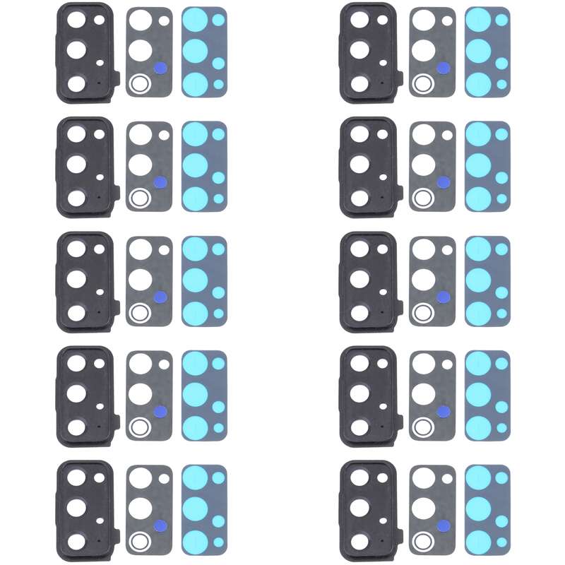 For Samsung Galaxy S20 FE 5G SM-G781 10pcs Camera Lens Cover (Black)