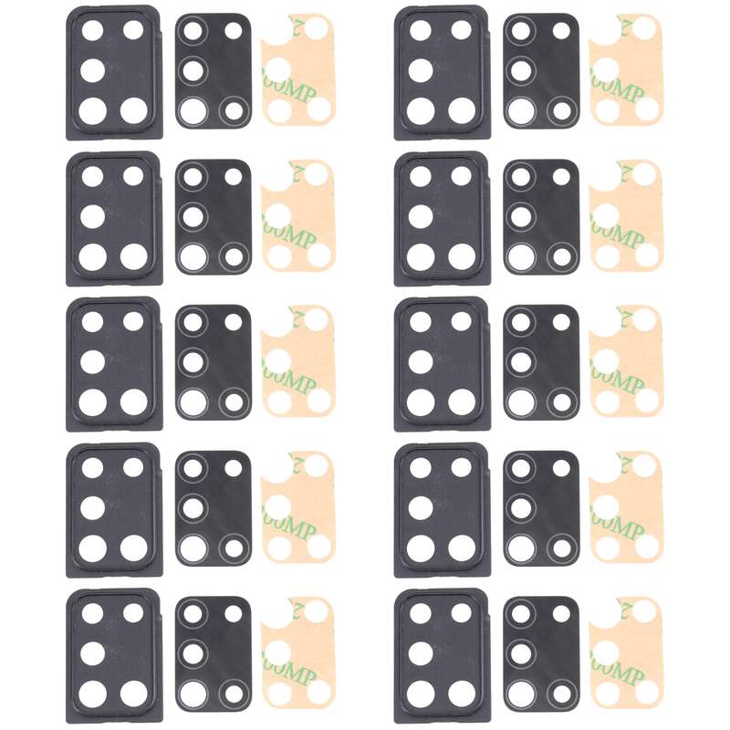 For Samsung Galaxy A21s SM-A217 10pcs Camera Lens Cover (Black)