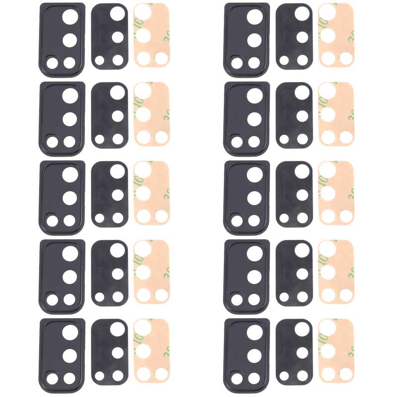 For Samsung Galaxy M21 SM-M215 10pcs Camera Lens Cover (Black)