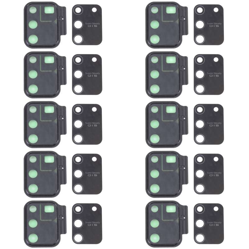 For Samsung Galaxy S10 Lite SM-G770 10pcs Camera Lens Cover (Black)