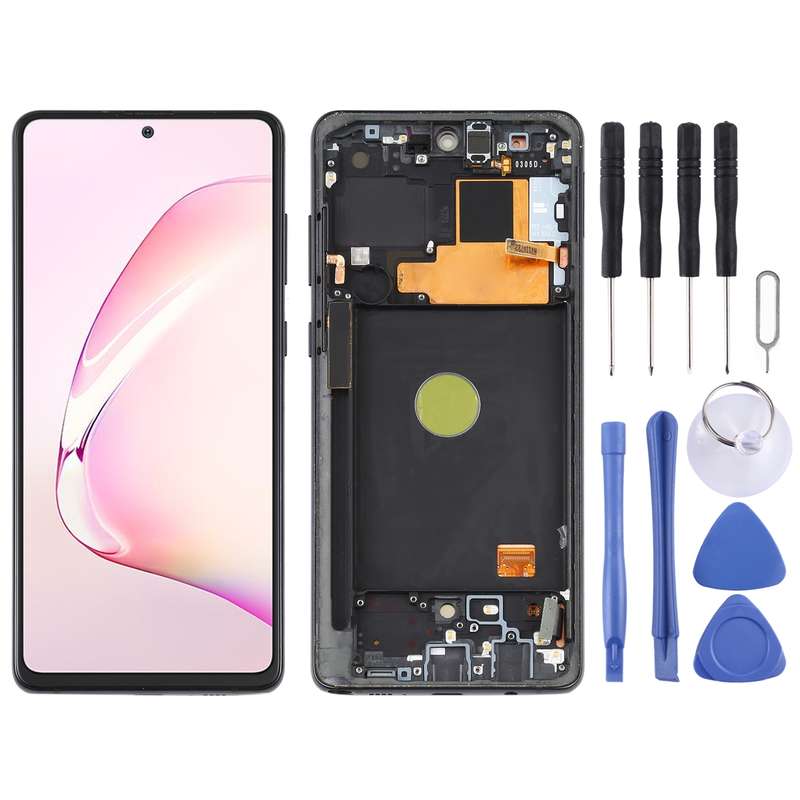 Original Super AMOLED LCD Screen for Samsung Galaxy Note10 Lite Digitizer Full Assembly With Frame (