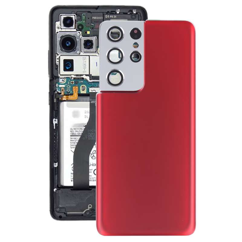 For Samsung Galaxy S21 Ultra 5G Battery Back Cover with Camera Lens Cover (Purple)