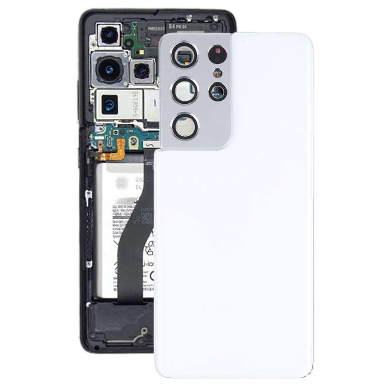 For Samsung Galaxy S21 Ultra 5G Battery Back Cover with Camera Lens Cover (Purple)