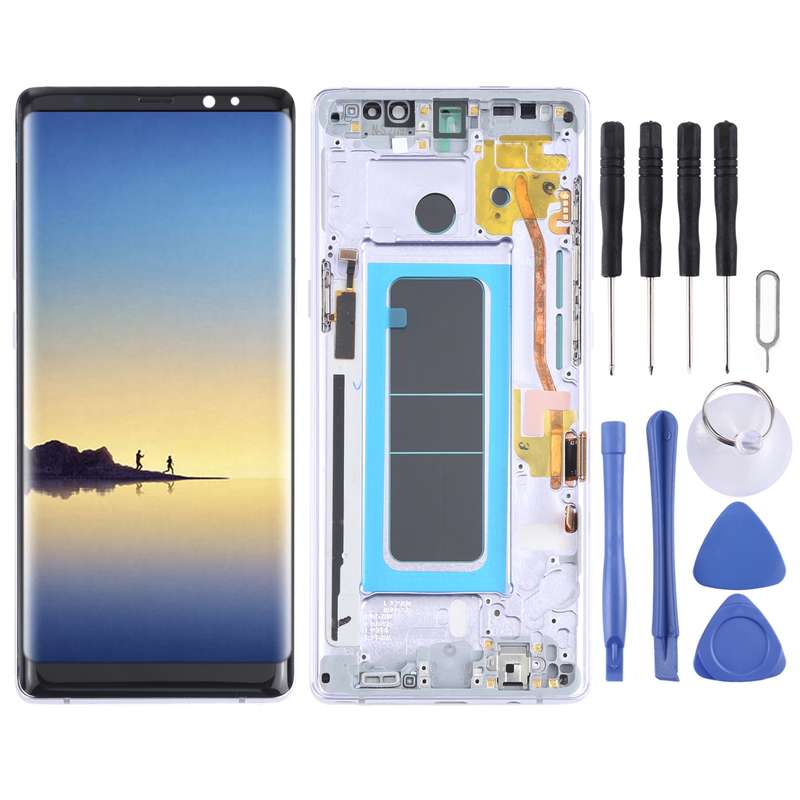 OLED LCD Screen for Samsung Galaxy Note 8 SM-N950 Digitizer Full Assembly with Frame (Blue)