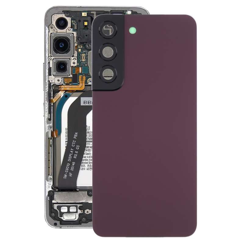 For Samsung Galaxy S22 5G SM-S901B Battery Back Cover with Camera Lens Cover (Grey)