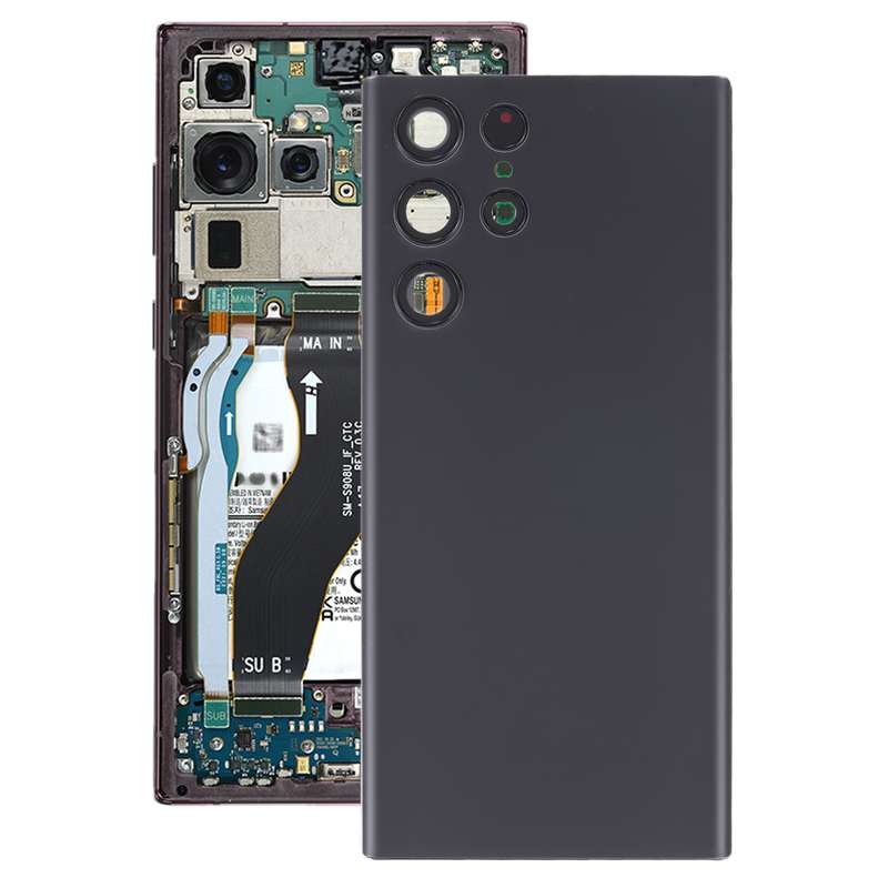 For Samsung Galaxy S22 Ultra 5G SM-S908B Battery Back Cover with Camera Lens Cover (Gold)