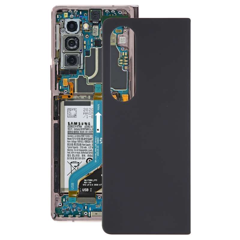 For Samsung Galaxy Z Fold4 SM-F936B Battery Back Cover with Camera Lens Cover(Black)