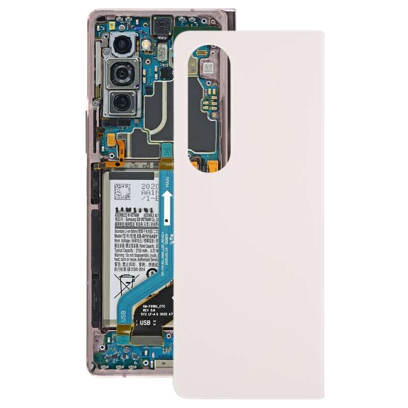 For Samsung Galaxy Z Fold4 SM-F936B Battery Back Cover with Camera Lens Cover(Black)