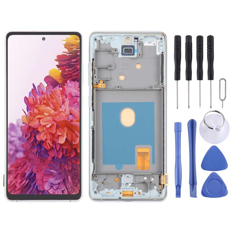 For Samsung Galaxy S20 FE SM-G780F 6.43 inch OLED LCD Screen Digitizer Full Assembly with Frame (Gre