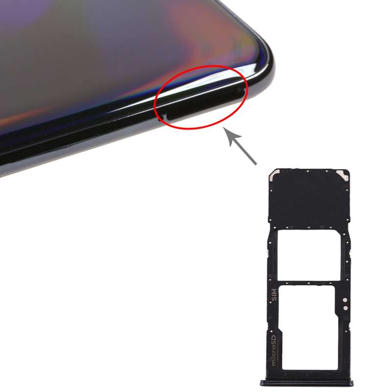 For Galaxy A70 SIM Card Tray + Micro SD Card Tray (Orange)